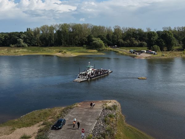 Gierseilfähre Räbel auf der Elbe bei Havelberg
