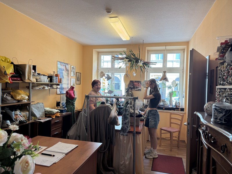 Nähstube und Arbeitsbereich