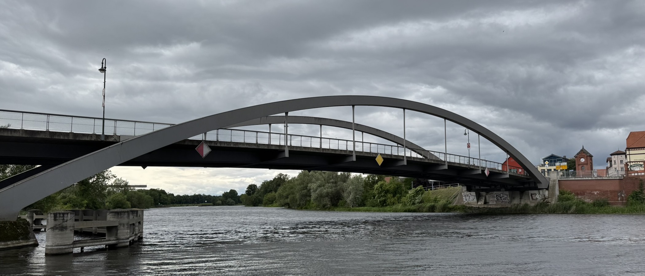 Sandauer Brücke Havelberg, Stahlbogen über die Havel