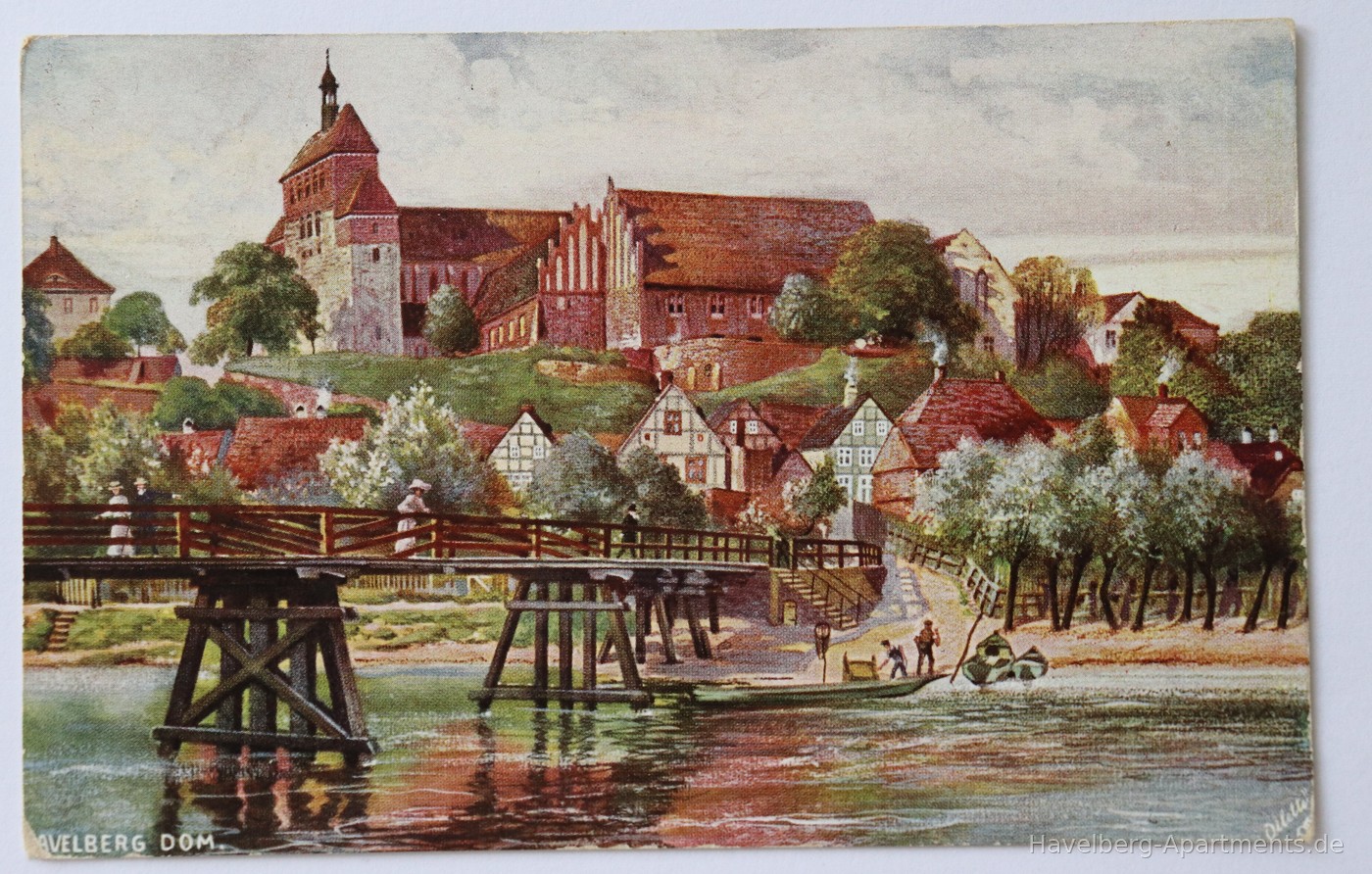Historische Postkarte Dombrücke und Domtreppe um 1920