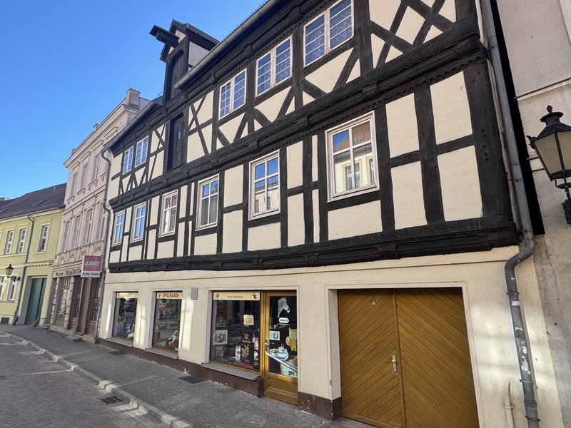 Fachwerkhaus Steinstraße 4 Havelberg, Firma Fritz Kühn Spielwaren