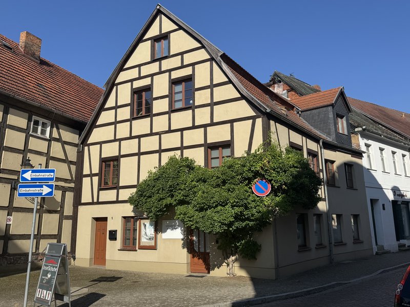 Schrägansicht Fachwerkhaus