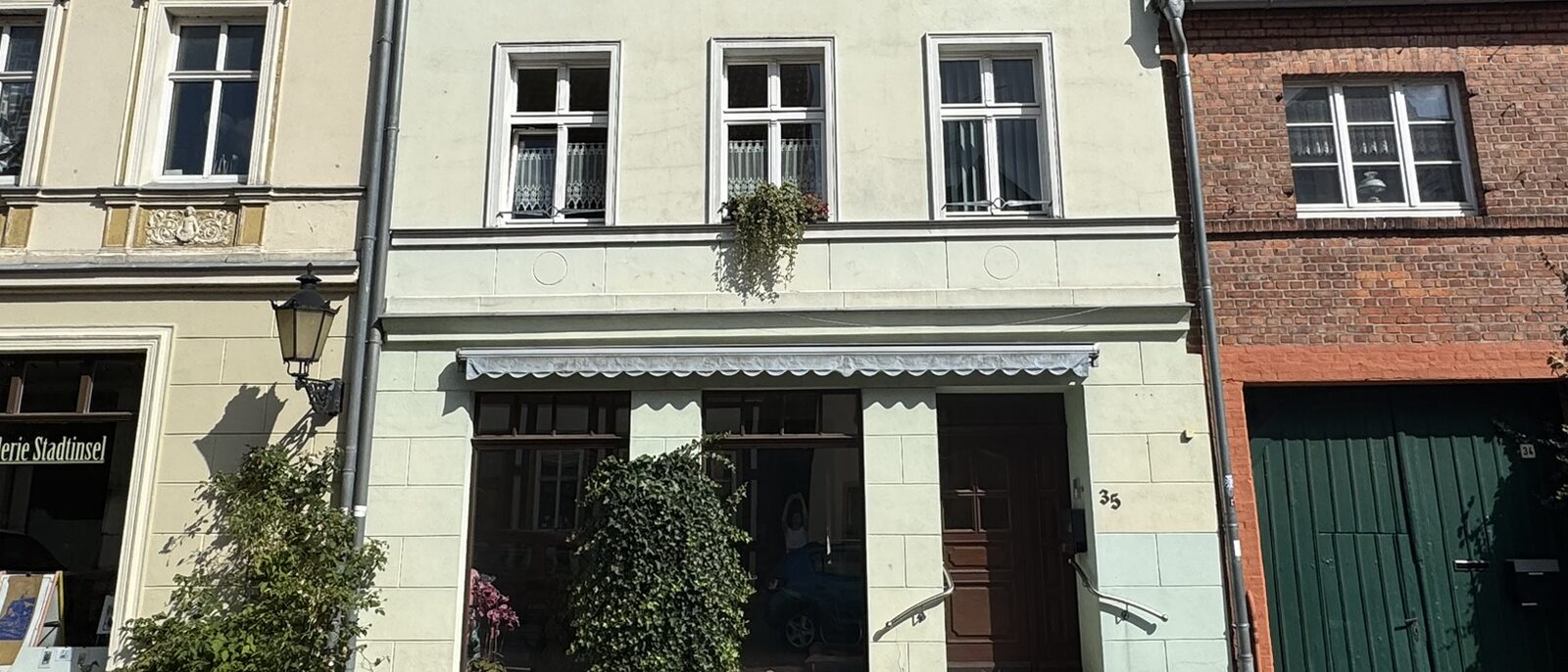 Fassade der Ferienwohnung Havel-Heimat, Lange Straße 35 auf der Stadtinsel Havelberg